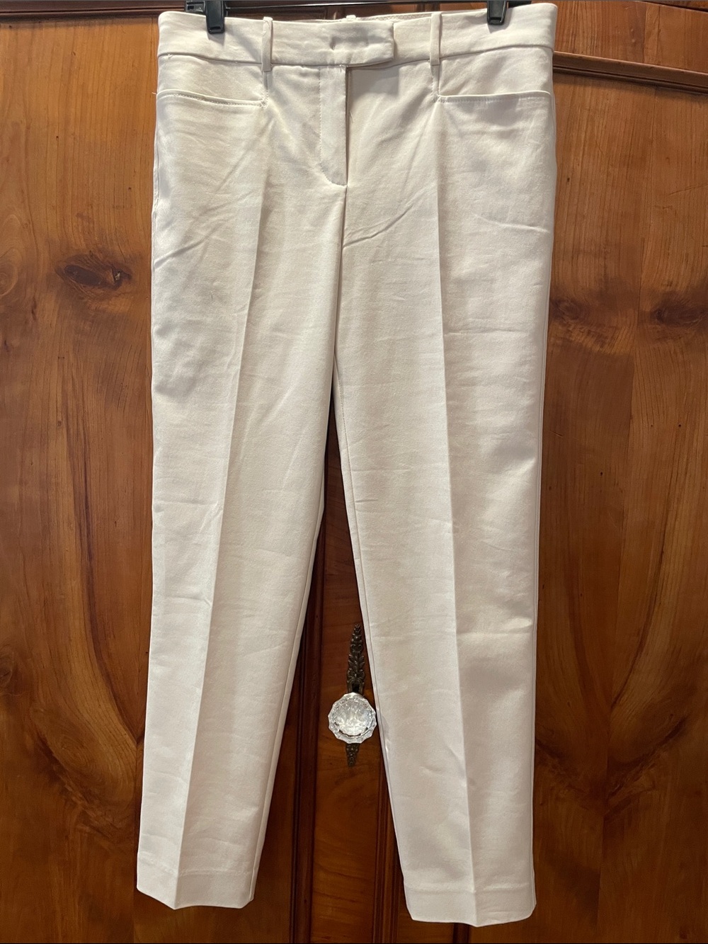 Women's Cream Tailored Slim Trousers